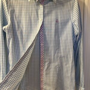 Brooks Brothers Light Blue and White gingham Dress Shirt